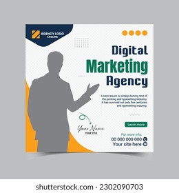 Digital marketing and corporate social media post design template. Online or web business promotion banner design vector template