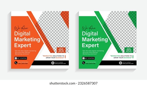 Digital marketing corporate social media Instagram post and web banner template