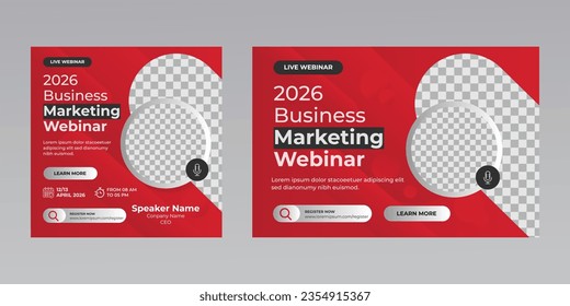 digital marketing corporate social media business conference live webinar invitation and instagram post template. 