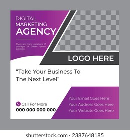 digital marketing corporate social media banner and instagram post template