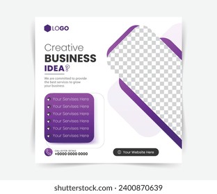 Digital marketing corporate social media and agency banner or Facebook post template. Business promotion solution social media Instagram square post template in modern background.