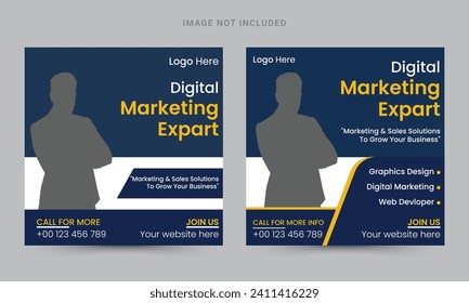 Digital marketing corporate social media and instagram post template