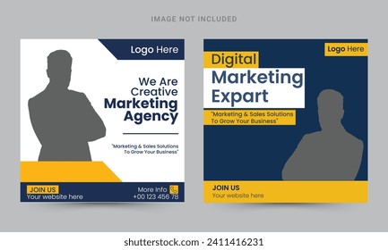 Digital marketing corporate social media and instagram post template