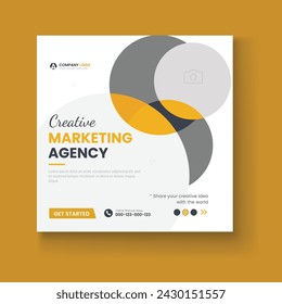 Digital marketing and corporate social media post template or Web banner