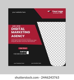 Digital marketing corporate social media and agency banner or Instagram post template