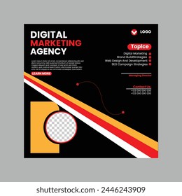 Digital marketing corporate social media and agency banner or Instagram post template