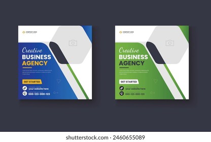 Digital marketing and corporate social media post template or Web banner