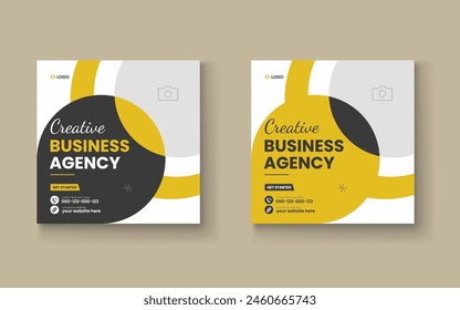 Digital marketing and corporate social media post template or Web banner