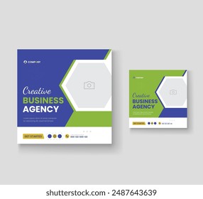 Digital marketing and corporate social media post template or Web banner