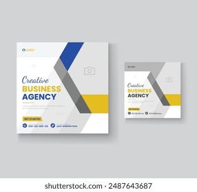 Digital marketing and corporate social media post template or Web banner