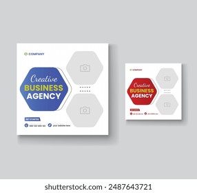 Digital marketing and corporate social media post template or Web banner