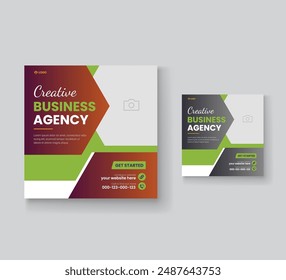 Digital marketing and corporate social media post template or Web banner