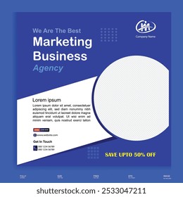 Digital marketing corporate social media Instagram post and web banner template vector.