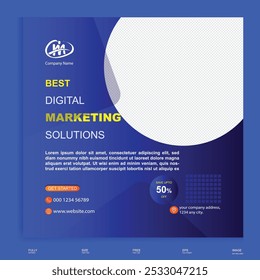 Digital marketing corporate social media Instagram post and web banner template vector.