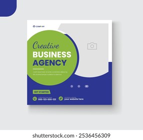 Digital marketing and corporate social media post template or Web banner