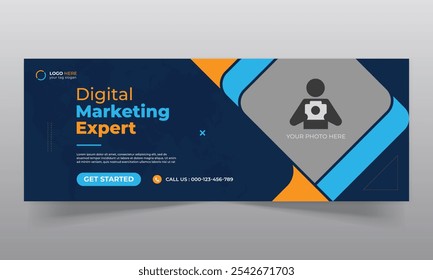 Digital marketing corporate social media facebook cover design, web banner template