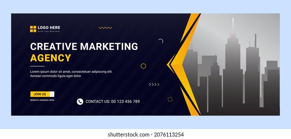 Digital marketing and Corporate timeline cover  banner design Template