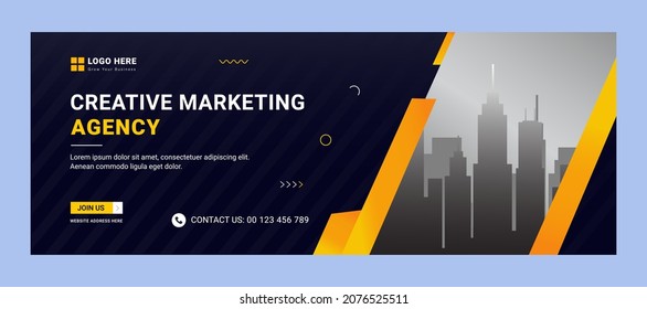 Digital marketing and Corporate timeline cover banner design Template
