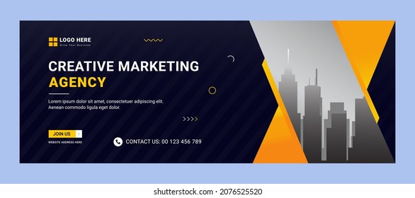 Digital marketing and Corporate timeline cover banner design Template
