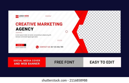 Digital marketing and Corporate timeline cover banner design Template
