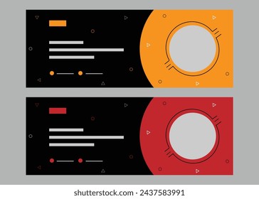 Digital Marketing Cover Design Template, With 2 Color Set, Orange, Red and Black.