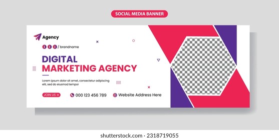 Digital marketing cover template, business social media web banner design, creative marketing agency banner,social media web banner template 