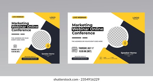 digital marketing creative technology business social media live webinar banner invitation template. 