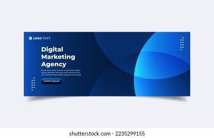 Digital marketing dark blue banner design 