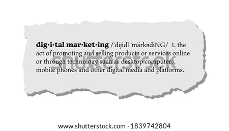 Digital Marketing Definition on a Torn Piece of Paper