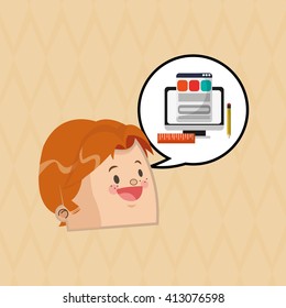 Digital marketing design. computer icon. multimedia concept