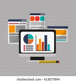 Digital marketing design. computer icon. multimedia concept