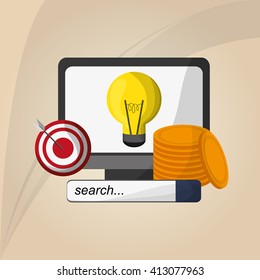 Digital marketing design. computer icon. multimedia concept