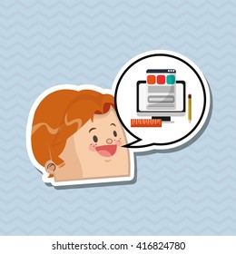 Digital marketing design. computer icon. multimedia concept