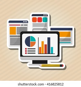Digital marketing design. computer icon. multimedia concept