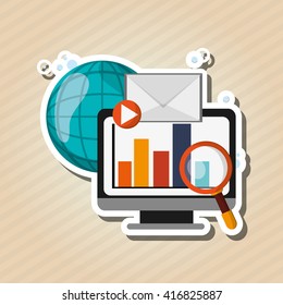 Digital marketing design. computer icon. multimedia concept