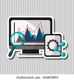 Digital marketing design. computer icon. multimedia concept