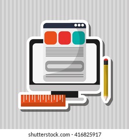 Digital marketing design. computer icon. multimedia concept