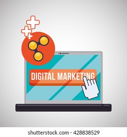 Digital Marketing design. Ecommerce icon. Isolated illustration