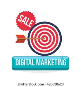 Digital Marketing design. Ecommerce icon. Isolated illustration