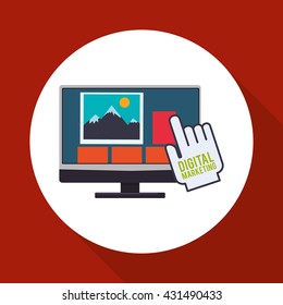 Digital Marketing design. Ecommerce icon. Isolated illustration