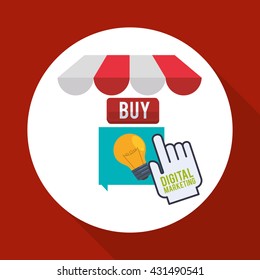 Digital Marketing design. Ecommerce icon. Isolated illustration