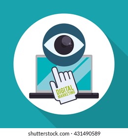Digital Marketing design. Ecommerce icon. Isolated illustration