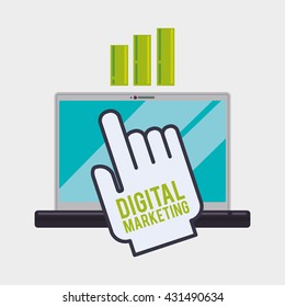 Digital Marketing design. Ecommerce icon. Isolated illustration