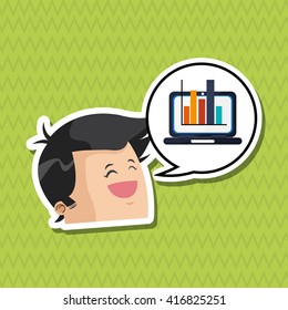 Digital marketing design. laptop icon. multimedia concept