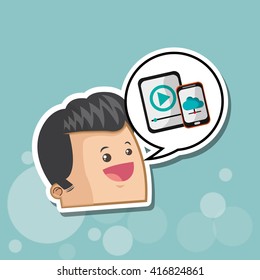 Digital marketing design. smartphone icon. multimedia concept