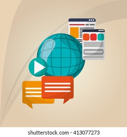 Digital marketing design. technology icon. multimedia concept