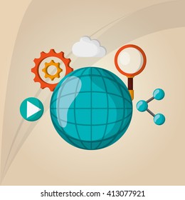 Digital marketing design. technology icon. multimedia concept