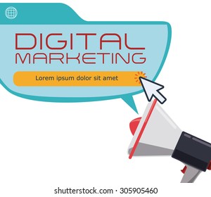 Digital marketing design, vector illustration eps 10.