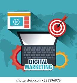 Digital marketing design, vector illustration eps 10