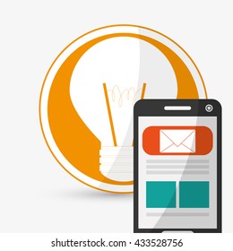 Digital Marketing design.Communication and ecommerce. Colorful, vector